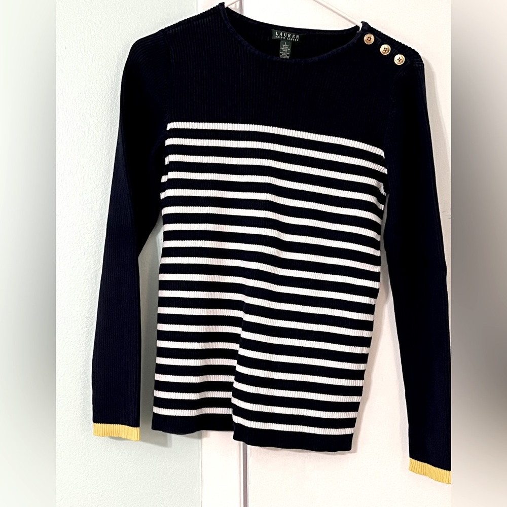 Ralph Lauren Sweater Navy Stripe